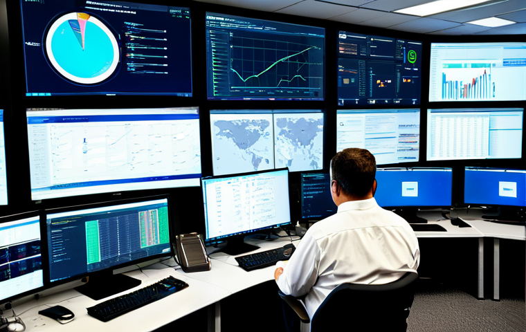 SIEM Control Center**
"A brightly lit, modern security operations center (SOC) filled with analysts working at multiple computer screens, displaying complex data visualizations and network traffic maps. The room is clean, professional, and organized. Focus on the central SIEM system dashboard displaying real-time threat analysis. Everyone is fully clothed in appropriate attire, professional setting, safe for work, appropriate content, perfect anatomy, natural proportions, high quality, family-friendly."
**