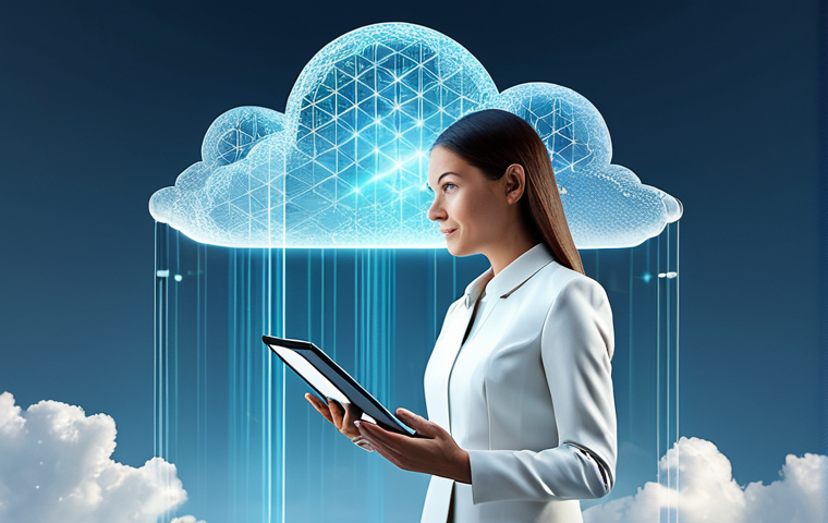 사이버 보안 자동화 도구와 보안 정책 - Secure Cloud Data Storage**
"A futuristic, minimalist representation of secure cloud data storage. ...