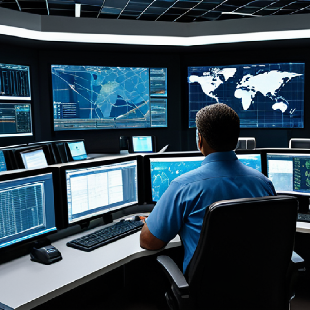 사이버 보안 자동화 도구와 연결 보안 - Automated SOC**

"A modern Security Operations Center (SOC) with multiple screens displaying real-ti...