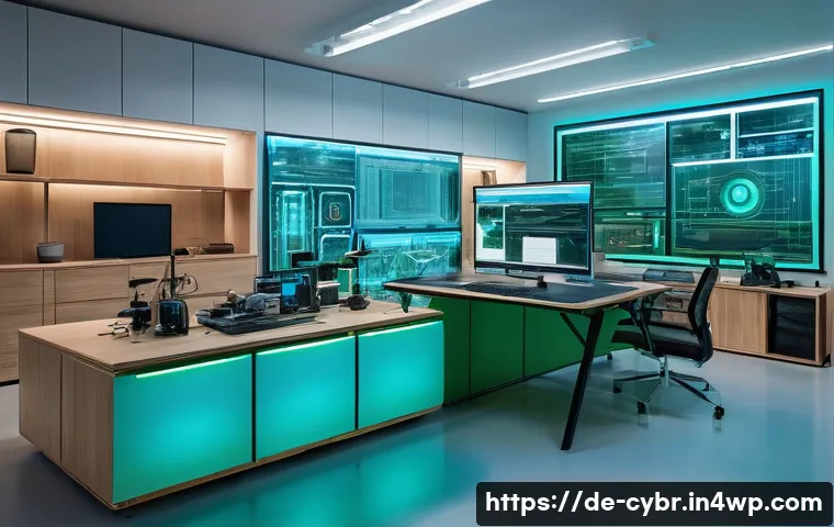 사이버 보안 자동화 도구의 인사이트 제공 - **Prompt:** A sleek, futuristic digital guardian in the form of an abstract, glowing blue and green ...