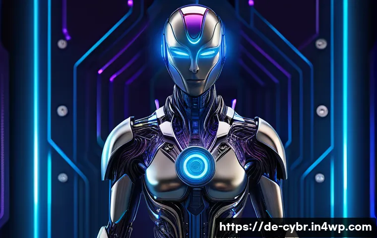 사이버 보안 자동화 도구의 적용 사례 분석 - **Prompt:** "A sleek, futuristic digital guardian in an abstract, dynamic pose, radiating protective...