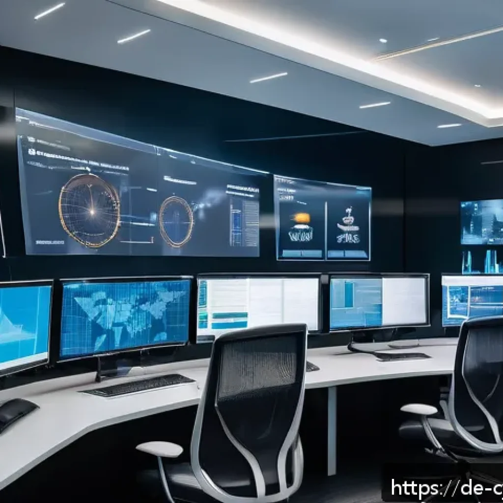 사이버 보안 자동화 도구의 평가 기준 - A modern cybersecurity operations center with a diverse team of professionals monitoring large digit...