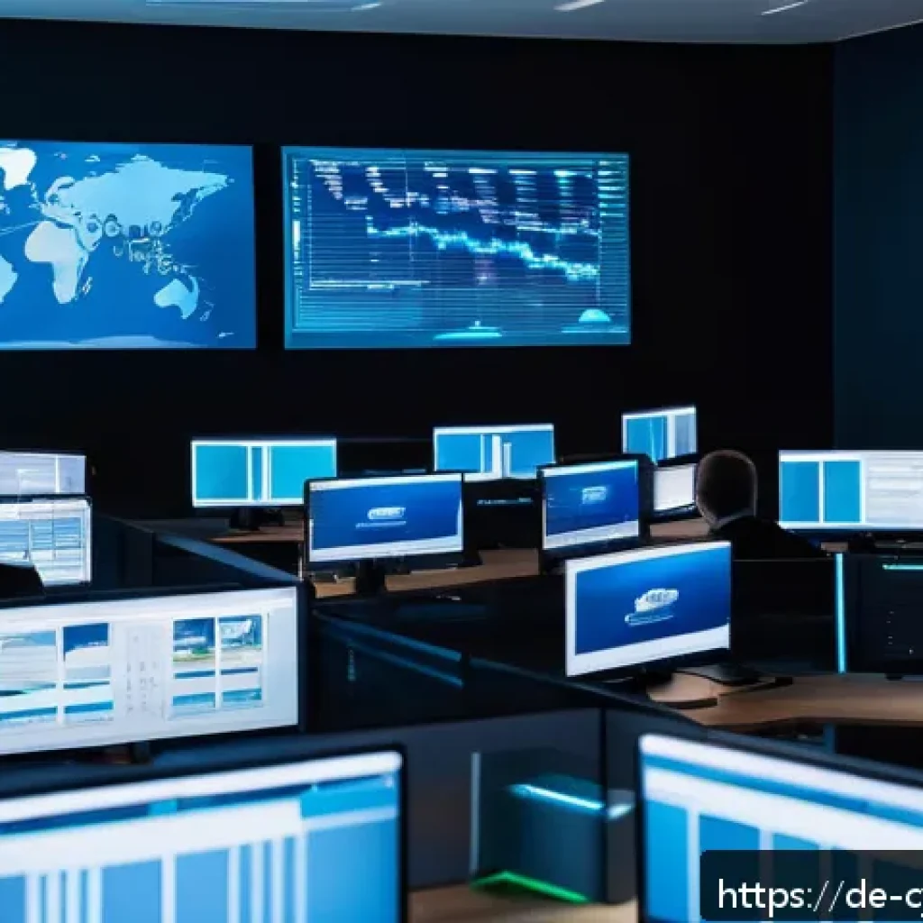 사이버 보안 자동화 도구와 보안 사고 대응 - A modern cybersecurity operations center with diverse professionals in business casual attire monito...